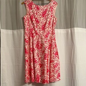Boden Pink and Cream Printed Midi Dress